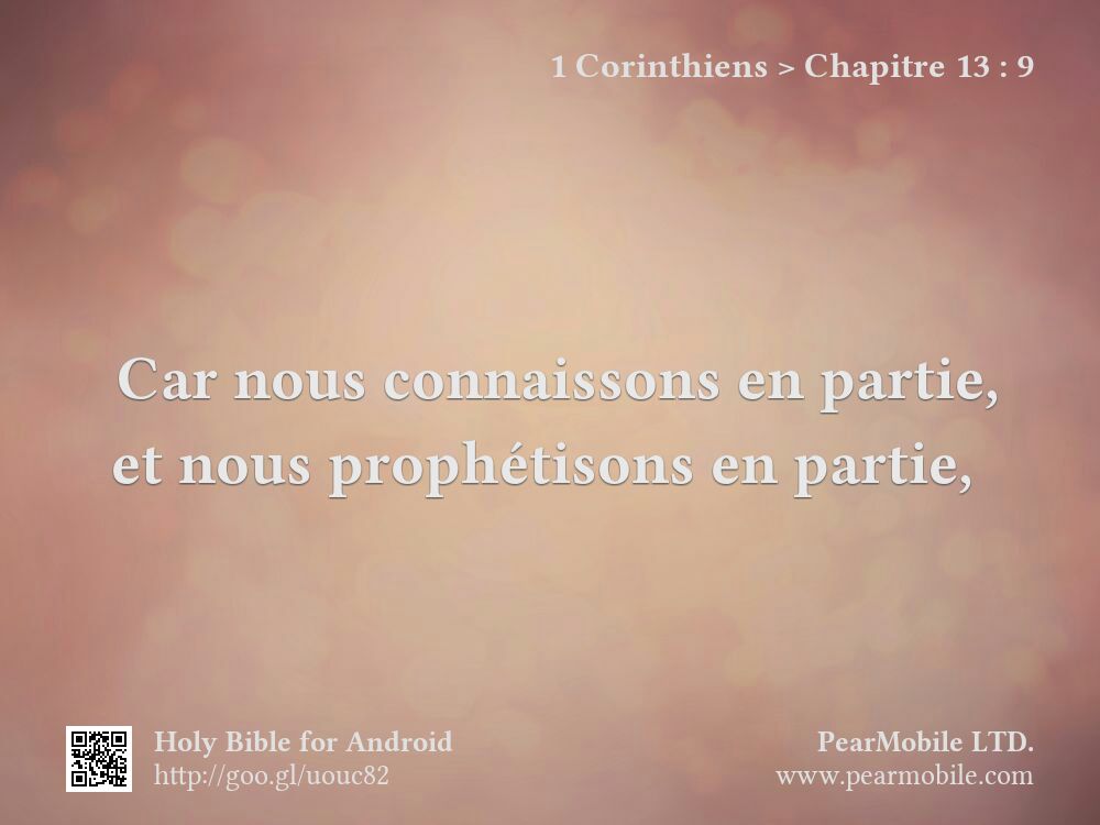1 Corinthiens, Chapitre 13:9